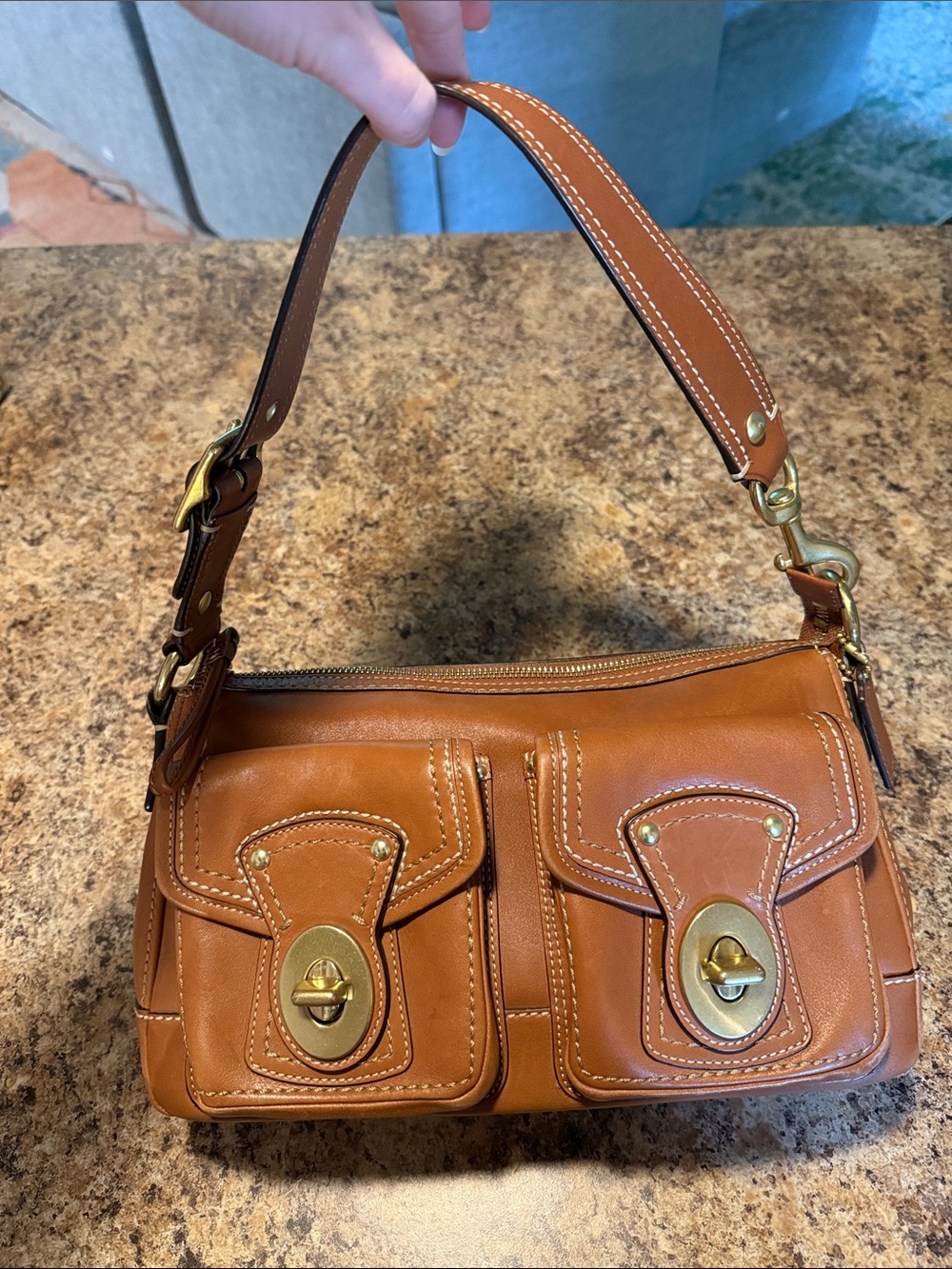 Y2k Coach legacy double turnlock shoulder bag